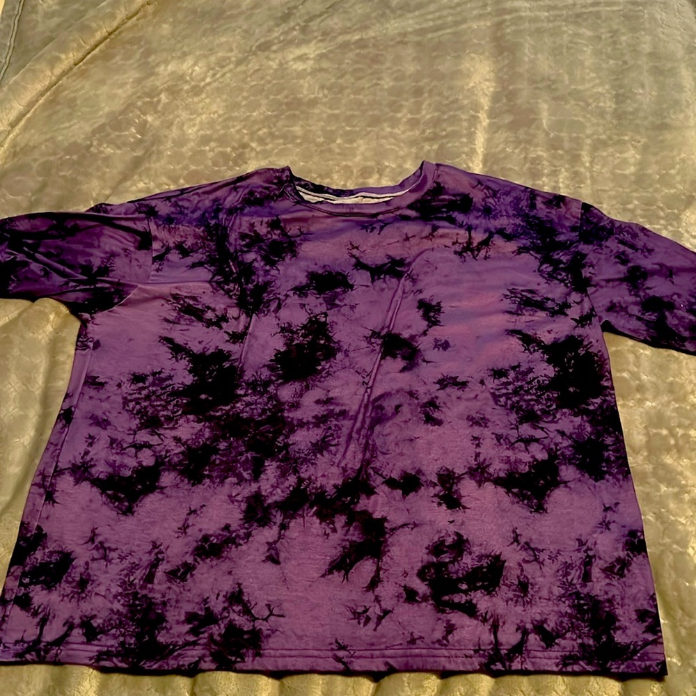 Purple tie-dye comfort T-shirt